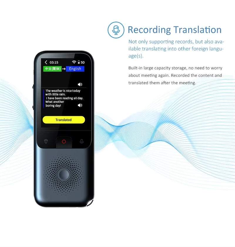 2023 New T11 Portable Audio Translator 138 Language Smart Translator Offline in Real Time Smart Voice AI Voice Photo Translator