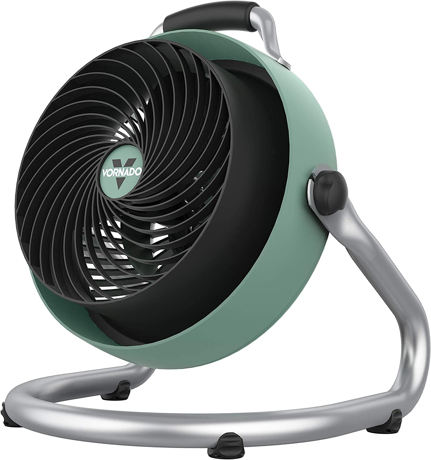 293HD Heavy Duty Air Circulator Shop, 3-Speed Floor Fan, Adjustable Head, Easy-Clean Grill, Large, Green, 16 In